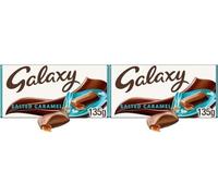 Galaxy Salted Caramel Chocolate Bar, Chocolate Gifts, Milk Chocolate, 135 g (Pack of 2)