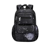 Galaxy School Backpack for Boys Kids - Large Primary Middle School Bookbag with Laptop Compartment - Water Resistant Ergonomic Rucksack for Teenagers - Blue Galaxy Starry Daypack