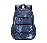 Galaxy School Backpack for Boys Kids - Large Primary Middle School Bookbag with Laptop Compartment - Water Resistant Ergonomic Rucksack for Teenagers - Blue Galaxy Starry Daypack