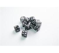 Galaxy Series - Moon - D6 Dice Set 16 mm (12 pcs) Black