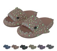 Galaxy Shark Slides, Luminous Shark Slippers, Glow in the Dark Thick Sole Non-slip Open Toe Shark Slippers (Pink, Adult, Women, 3, Numeric Range, UK Footwear Size System, 3.5, Medium)