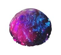 galaxy Shower Cap Reusable Bath Hair Cap Double Layer Waterproof Bathing Shower Hat for Ladies, Men, Kids, Spa or Salon