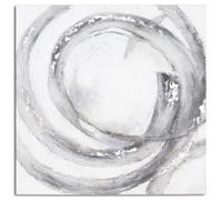 Galaxy Silver And Grey Hand Painted Canvas