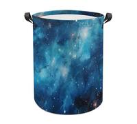 Galaxy Sky Blue Funny Laundry Baskets Collapsible Waterproof Clothes Hamper Storage Bins with Handles 13.8"x13.8"x17.3" 17.3"x17.3"x17.3"