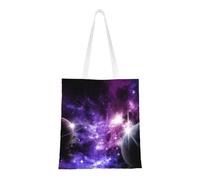 Galaxy Sky. Print Easy-Fold Portable Bag Canvas Shopping Bags Lightweight Eco-Friendly All Seasons