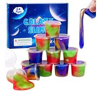 Galaxy Slime Kit 12 Pack, Fluffy Mini Slime Easter Party Favor for Kids Goodie Bag Stuffers, Smooth, Soft and Non Sticky, Stress & Anxiety Relief Colorful Slime Pack Toy for Girls Boys