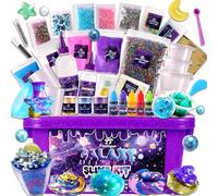 Galaxy Slime Kit, Slime Set with Glow in The Dark Powder, Dark Powder to Make Glitter & Galactic Slime, Fun Easter Gifts,Fun Slime Gifts (Galaxy Slime Kit)