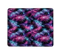 Galaxy Small Mouse Pad, Cosmic Abstract Stars Nebulae Violet Square Rubber Washable Aesthetic Desk Mousepads Idea for Home Office Desk Laptop Gamers Gift Square 8x10 Inch