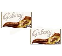 Galaxy Smooth Milk Chocolate Bar, 100g, Pack of 2,Velvety smooth chocolate that slowly melts on your tongue, releasing waves of luxurious chocolate flavour