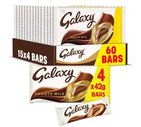 Galaxy Smooth Milk Chocolate Bar Multipack Bulk Box, Chocolate Gift, Milk Chocolate, Bulk Chocolate, 60 x 42g