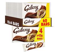 Galaxy Smooth Milk Chocolate Bar Multipack Bulk Box, Chocolate Gift, Milk Chocolate, Bulk Chocolate, 60 x 42g