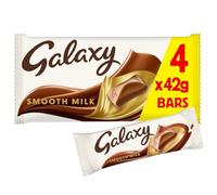 Galaxy Chocolate Bars, Smooth Milk Chocolate Multipack, 4 x 42g, Ideal for Gift, Snacks or Hamper