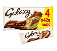 Galaxy Smooth Milk Chocolate Bars, Snack Bars, Sharing Pack, 4 x 42g