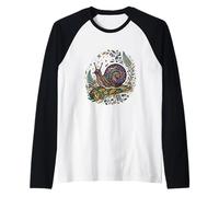Galaxy Snail Cosmic Spiral Stars Mushrooms Nature Magic Raglan Baseball Tee