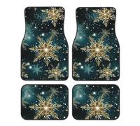 Galaxy Snowflake Car Mats 4 Pieces Christmas Galaxy Universal Floor Car Mats Non-Slip Vehicle Carpet for SUV Van Truck Sedan