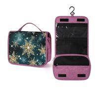 Galaxy Snowflake Hanging Toiletry Bag Christmas Galaxy Travel Wash Bag Cosmetics Makeup Organizer for Women Men Portability Multi-Compartment