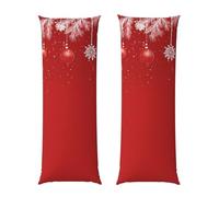 Galaxy Snowflakes Body Pillow Cover with Zipper, Christmas Leaves Decorative Long Body Pillow Case 20x54 Inches, Soft Cushion Covers for Adults Women Men