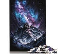 Galaxy Snowy Mountain Jigsaw Puzzles for Adults 500 Piece Puzzles for Teenagers Wooden Jigsaw Puzzle Entertainment Toys Gifts 500pcs (52x38cm)