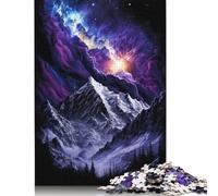 Galaxy Snowy Mountains 500 Piece Puzzles Wooden Jigsaw Puzzles for Adults, Difficult Jigsaw Adult Challenge Game 500pcs (52x38cm)