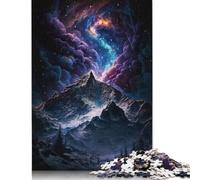 Galaxy Snowy Mountains Jigsaw Puzzles for Adults 500 Pieces Boys Girls Wooden Puzzle Game Birthday Gifts Jigsaw Puzzle Casual Games 500pcs (52x38cm)