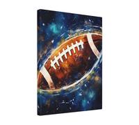 Galaxy Space American Football Printed Wooden Framed Cotton Wall Art 40x50 CM, Modern Canvas Print Picture, Elegant Home Office Hotel Decor