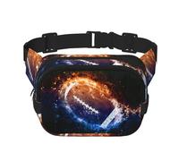 Galaxy Space American Football Square Double Layer Waist Bag Belt Fanny Pack Purse with Adjustable Strap, Running, Travel, Hiking