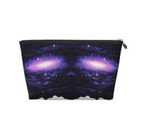 Galaxy Space Art Leather Travel Toiletry Bag, Makeup Cosmetic Pouch with All-Over Print,Leather Material,Water-Resistant,Large Capacity Organizer for Women Men