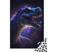 Galaxy Space Dinosaurs Puzzle Family Challenging Games 100% Recycled Cardboard Jigsaw Puzzle for Adult Children Birthday Present 300pcs (40x28cm)
