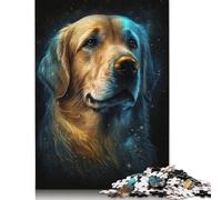 Galaxy Space Golden Retriever Jigsaw Puzzles for Adults 1000,wooden Puzzles for Adults, Family Puzzle Game Birthday Gifts Home Decoration 1000pcs (75x50cm)