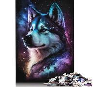 Galaxy Space Husky Jigsaw Puzzle for Adults 1000 Pieces Wooden Jigsaws Puzzles Decompression Game Toy Puzzle Challenging Game 1000pcs (75x50cm)