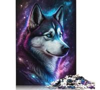 Galaxy Space Husky Jigsaw Puzzles For Adults 500 Piece Jigsaw Puzzles For Kids,Wooden Puzzles For Adults,The For Family And Friends 500pcs (52x38cm)