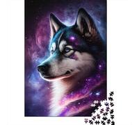 Galaxy Space Husky Puzzle Educational Games Family Activities Premium Cardboard Jigsaw Puzzle for Women Men 1000pcs (38x26cm)