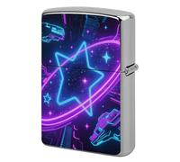 Galaxy Space Lighter Case Metal Double-Sided Lighter Cover Pocket Lighters Sleeve Windproof Lighters Accessories for Men Women