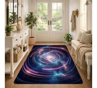 Galaxy Space Orbit Theme Modern Area Rug 3' X 5' | Concentric Orbits, Space Theme, Cosmic Atmosphere, Modern Home Decor, Astronomy Inspired