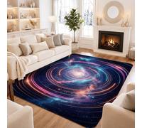 Galaxy Space Orbit Theme Modern Area Rug 5' X 7' | Concentric Orbits, Space Theme, Cosmic Atmosphere, Modern Home Decor, Astronomy Inspired