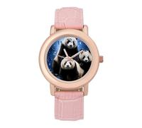 Galaxy Space Panda Bear Women's Custom Watch Fashion Soft Strap Wristwatches Gifts for Birthdays Valentine's Day