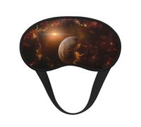 Galaxy Space Planet Print Blindfold Sleep Mask, 100% Block Light Eye Sleep Shade Cover Eye Masks with Adjustable Strap