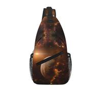 Galaxy Space Planet Unisex Chest Sling Bag With Multi-Pocket Design,Large Capacity Crossbody Bag Durable Polyester Adjustable Strap For Daily Commute Travel