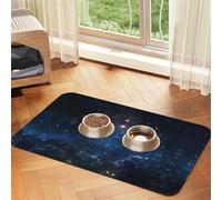Galaxy Space.Print Pet Absorbent Leather Tablecloth,Wipe Clean Quick Dry,Food Mat For Small Animals