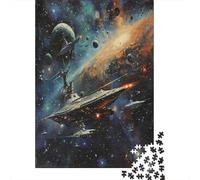Galaxy Spaceship Exploration 1000 Piece Jigsaw Puzzle Paper for Adults Space Scene Focus Relaxation Home 70x50cm/1000pcs