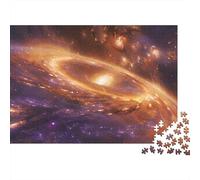Galaxy Spiral Space Challenging 1000 Piece Jigsaw Puzzle for Adults Stunning Cosmic Galaxy View Premium Sturdy Vibrant Stress Relief 52x38cm/1000pcs