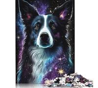 Galaxy Star Border Collie 1000 Piece Jigsaw Puzzle Adults Puzzle Woodboard Jigsaws Puzzles Toy Educational Game 1000pcs (75x50cm)