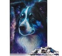 Galaxy Star Border Collie Jigsaw Puzzles 1000 Pieces for Adults Wooden Puzzles Brain Exercise Challenge Game Entertainment Gifts Teenagers Family Activity 1000pcs (75x50cm)
