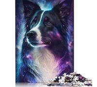 Galaxy Star Border Collie Jigsaw Puzzles for Adults 1000,wooden Puzzles for Adults, Family Puzzle Game Birthday Gifts Home Decoration 1000pcs (75x50cm)