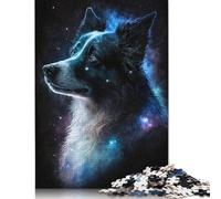 Galaxy Star Border Collie Jigsaw Puzzles for Adults 500 Piece Jigsaw Puzzles for Wooden Puzzles Challenging Game Family Activities 500pcs (52x38cm)