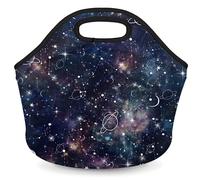 Galaxy Star Neoprene Lunch Bag, Space Planet Soft Insulated Lunch Box Tote Container Cooler Warm Picnic Bags for Women Men