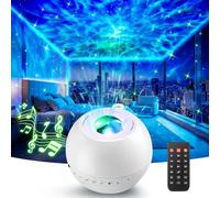 Galaxy Star Projector Night Light with 15 Colors and White Noises, Bluetooth Ceiling Light for Bedroom, Remote Baby Sensory Lights for Autism Gifts