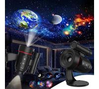 Galaxy Star Projector, Rechargeable HD Planetarium Projector with 2000mAh Battery, Wall-mounted Ceiling Projector, 360° Rotation Space Nebula Scenarios Room Lights for Bedroom Decor