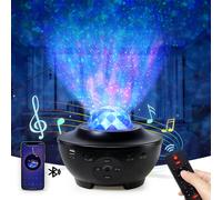 Galaxy Star Projector with Bluetooth Speaker - 10 Colors, 360 Sky Projection, Remote, Voice-Activated Lighting, Auto-Off 4h, TF Card/USB