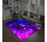 Galaxy Starry Sky Area Rug Blue Purple Living Room Rug Children's Play Room Carpet Floor Decoration Modern Boy Girl Bedroom Rug Door Mat Bathroom Mat Hallway Rug Carpet (Purple,80 x 160 cm)